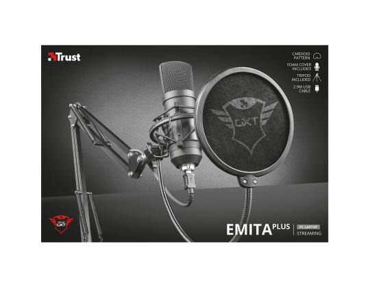 Trust Emita Plus, USB, must - Mikrofon