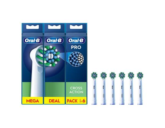 Braun Oral-B Cross Action Pro, 6 kpl, valkoinen - Varaharjat