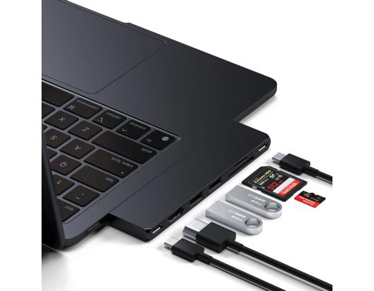 Satechi Pro Hub Ohut, musta - USB-keskitin