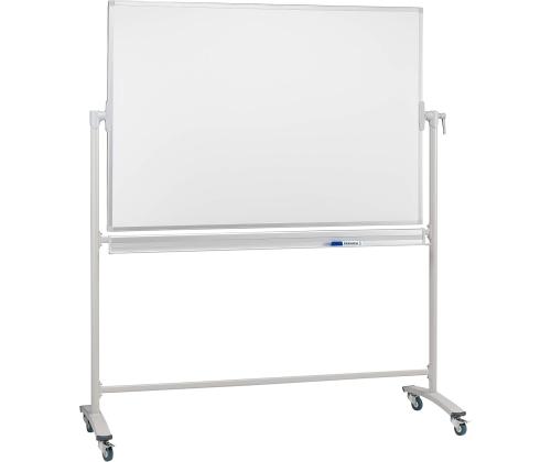 Valkotaulu pyörillä 2000x1200mm kaksipuolinen pyörivä akselin ympäri E3 keraaminen kiiltävä pinta 2x3