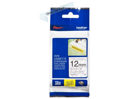 Kleepkirjalint/markeerimislint BROTHER Strong TZE-S131 12mm must/läbipaistval analoog