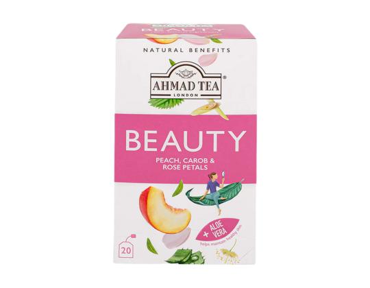 Yrttitee AHMAD Beauty persikka, mäkikuisma ja ruusun terälehtiä 20 kpl kirjekuoressa