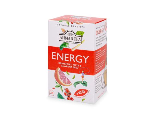 Yrttitee AHMAD Energy Grape mate ja Guaranan siemen 20 kpl kirjekuoressa