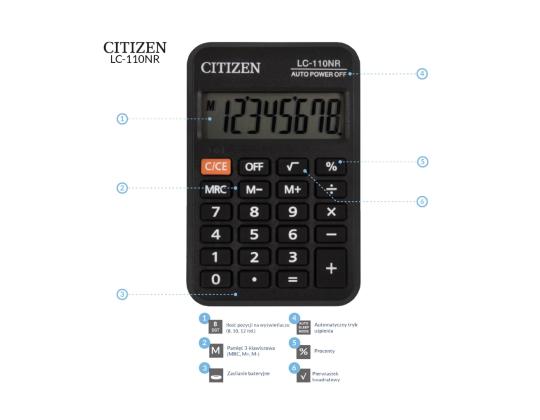 Taskukalkulaattori CITIZEN LC-110NR