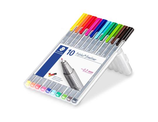 Mustekynän sarja STAEDTLER Triplus Fineliner 334 0,3mm 10 väriä