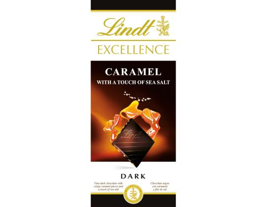 Suklaa LINDOR Lindt Excellence tummalla karamellilla ja merisuolalla 100g