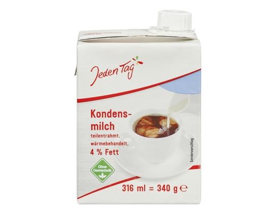 JEDEN TAG Kondensoitu maito ilman sokeria 4% 340g (korkeasti kuumennettu)