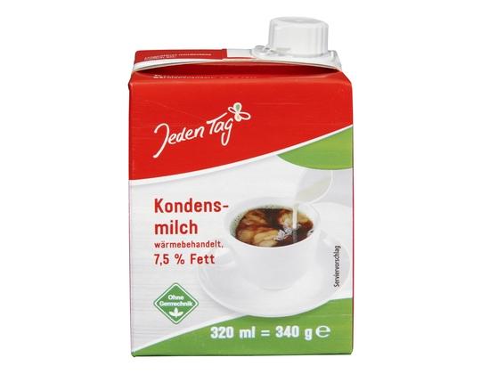 JEDEN TAG Kondensoitu maito ilman sokeria 7,5% 340g (korkeasti kuumennettu)