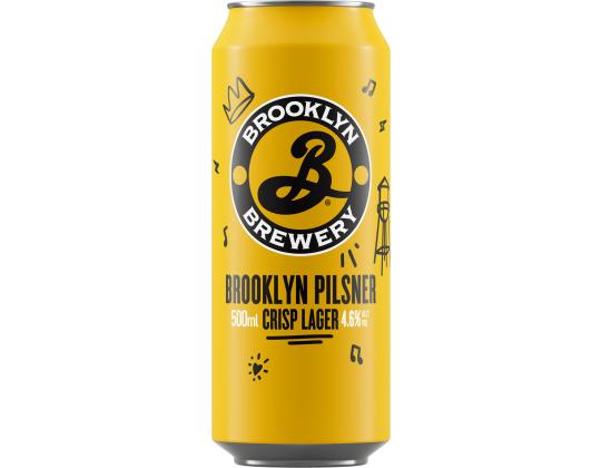 BROOKLYN-olut Pilsner Crisp Lager kevyt 4,6% 50cl (tölkki)