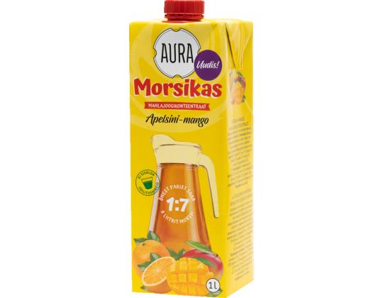 AURA Morsikas appelsiini-mangomehujuomatiiviste 1l