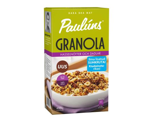 PAULUNS Granola mysli kaakao ja vadelma 450g