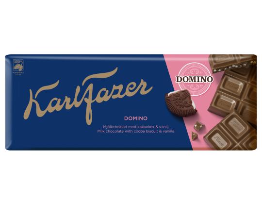 FAZER Karl Fazer maitosuklaa Domino-keksillä 195g