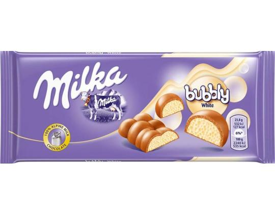 MILKA Maito- ja valkosuklaaseos Bubbly 95g