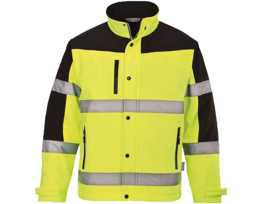Työtakki Hi-Vis kaksisävyinen Softshell, keltainen, L