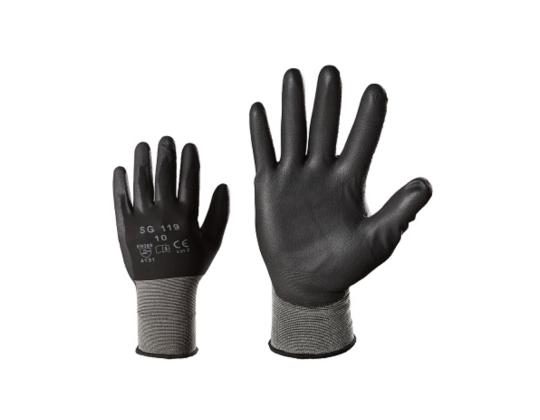 Työhanskat kosketusherkkä nylon SG119 musta L/9