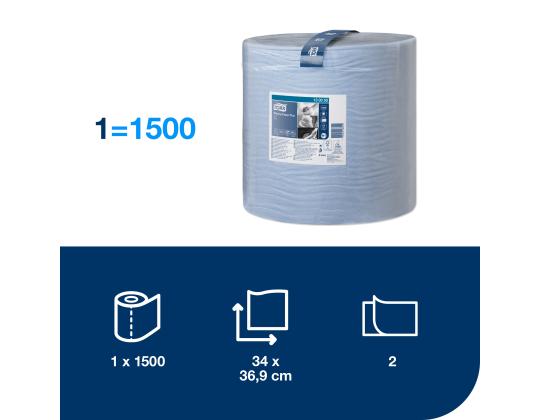 Teollisuuspaperi rullassa, TORK Advanced 420 W1 510m 2-layer blue (130050)