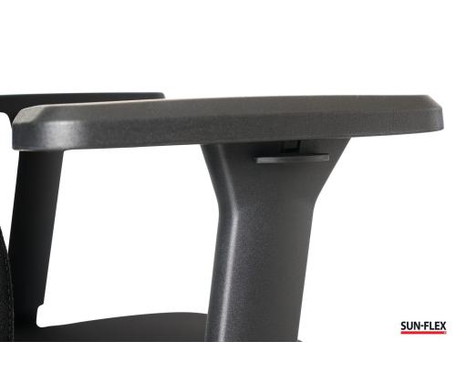 Toimistotuoli SUN-FLEX MB 250405, 4D säädettävät käsinojat/musta kangas+mustat jalkatuet