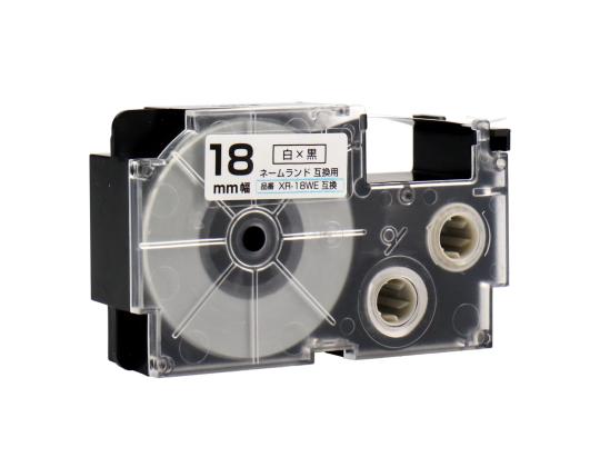 Tulostusnauha CASIO XR-18WE 18mm x 8m musta/valkoinen analoginen