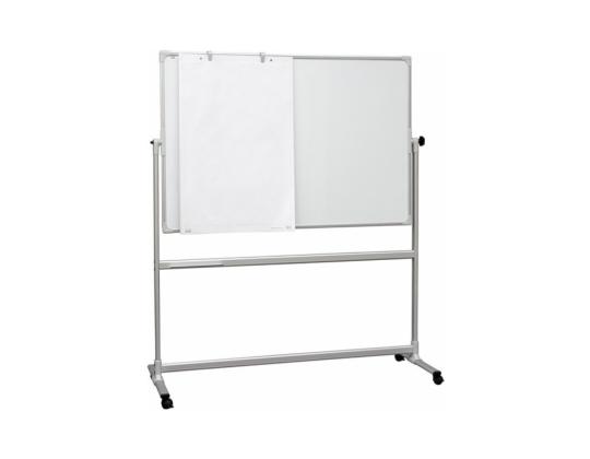 Valkotaulu pyörillä 2000x1200mm kaksipuolinen pyörivä akselin ympäri E3 keraaminen kiiltävä pinta 2x3