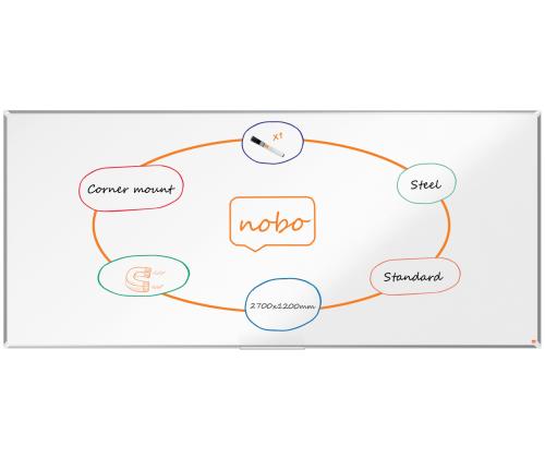 Valkoinen taulu NOBO Premium Plus teräs 2700x1200mm