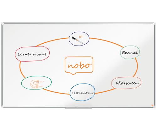 Valkoinen laatta NOBO Premium Plus Wide Enamel 85"