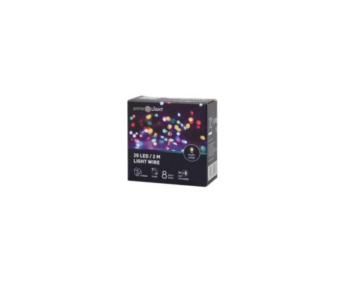 Valolanka PRIME LIGHT 20LED, 2M, värillinen, ajastin/8 toimintoa 1 kpl.