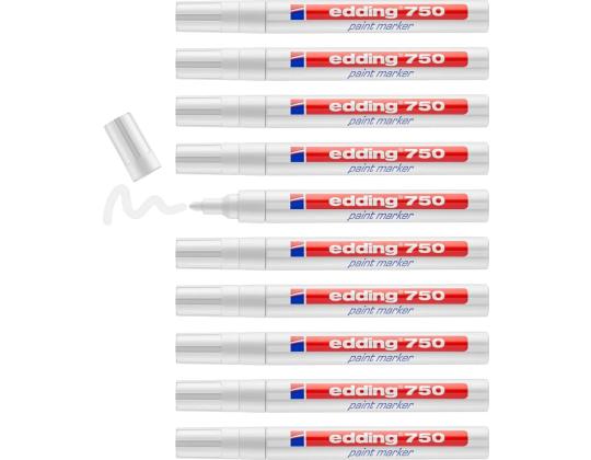 Pysyvä merkki EDDING 750 (metalli, lasi, muovi) 2-4mm valkoinen