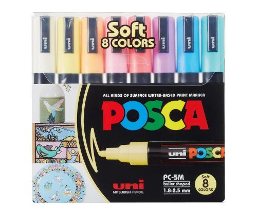 Värimerkki UNI Posca PC-5M pastellivärien setti 8 kpl