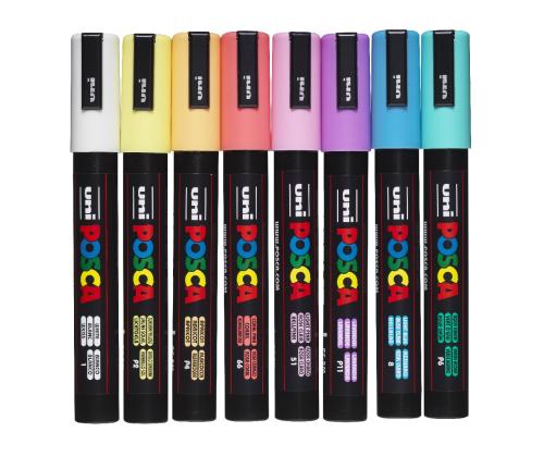 Värimerkki UNI Posca PC-5M pastellivärien setti 8 kpl