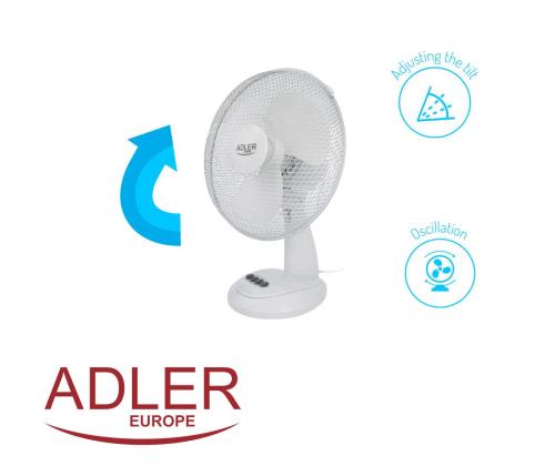 Pöytätuuletin ADLER 40cm valkoinen