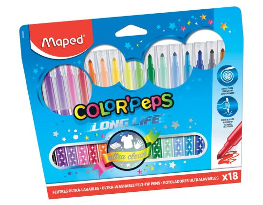 Kuitukärkikynä 12 väriä Maped Color Peps Monster
