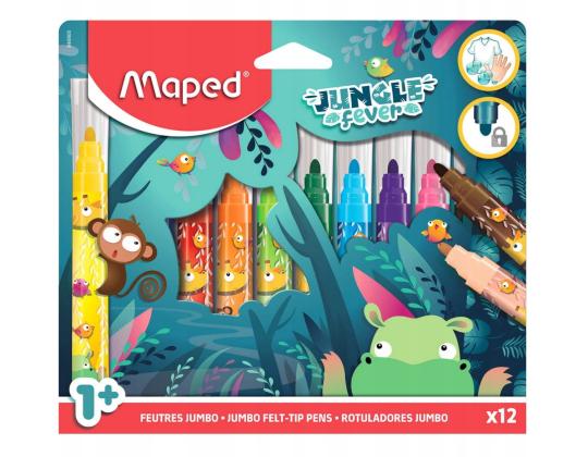 Kuitukärkikynä Maped Jungle Fever Jumbo 12