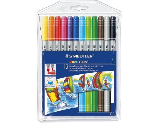 Huopakynät STAEDTLER Noris Club, 2 kärkeä, 12 väriä