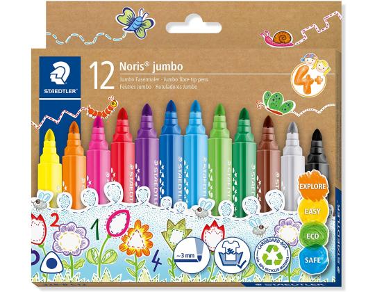 Kuitukärkikynä 12 väriä Staedtler Noris Jumbo