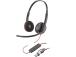 Poly Blackwire 3220 langalliset stereokuulokkeet, USB-C, USB-C/A-sovitin, musta
