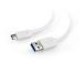KAAPELI USB-C -USB3 0,1 M WHITE/CCP-USB3-AMCM-W-0,1 M GEMBIRD