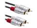 QOLTEC 52338 Kaapeli 2xRCA uros 3m musta