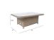 Pöytä PACIFIC 120x80xH46/65cm, harmaa-beige, lasi, muovipunos, alumiini