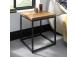 Sivupöytä INDUS 45x45xH50cm, pöytälevy mosaiikkitammiviilulla, harmaa metallirunko