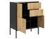Lipasto SEAFORD, 80x40xH103cm, 2 laatikkoa, runko: MDF, lakattu musta matta, 3 ovea: huonekalulevy laminoidulla pinnoitteella, väri: