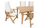 Ruokapöytäsetti MALDIVE pöytä 220x100xH75cm, 6 kokoontaitettavaa tuolia 60x70xH110cm, tiikkipuuta
