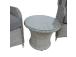 Puutarhakalusteet ASCOT harmaa, pöytä D56xH46cm, 2 tuolia 58x70xH90cm, alumiini, muovipunos