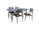 Puutarhakalustesarja WALES pöytä 160x80xH75,5cm, 4 tuolia 56x60xH82cm, alumiinirunko, muovipunos