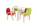 Lasten setti HAPPY pöytä ja 2 tuolia, valkoinen/punainen/vihreä