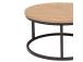 Sohvapöytä BRITE D60xH32cm, vaaleaa puuta, MDF, metallia