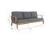 Sohva MALDIVE 3-istuttava 210x89xH86cm, tiikki