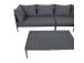 Puutarhakalustesarja BREMEN pöytä ja kulmasohva, harmaa