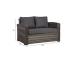 Sohva GENEVA 2-istuttava 129x78xH78cm, harmaa