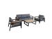 Puutarhakalusteet FELNO pöytä, sohva ja 2 nojatuolia, musta