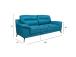 Sohva ENZO 3-istuttava 205x83xH92cm, meren sininen